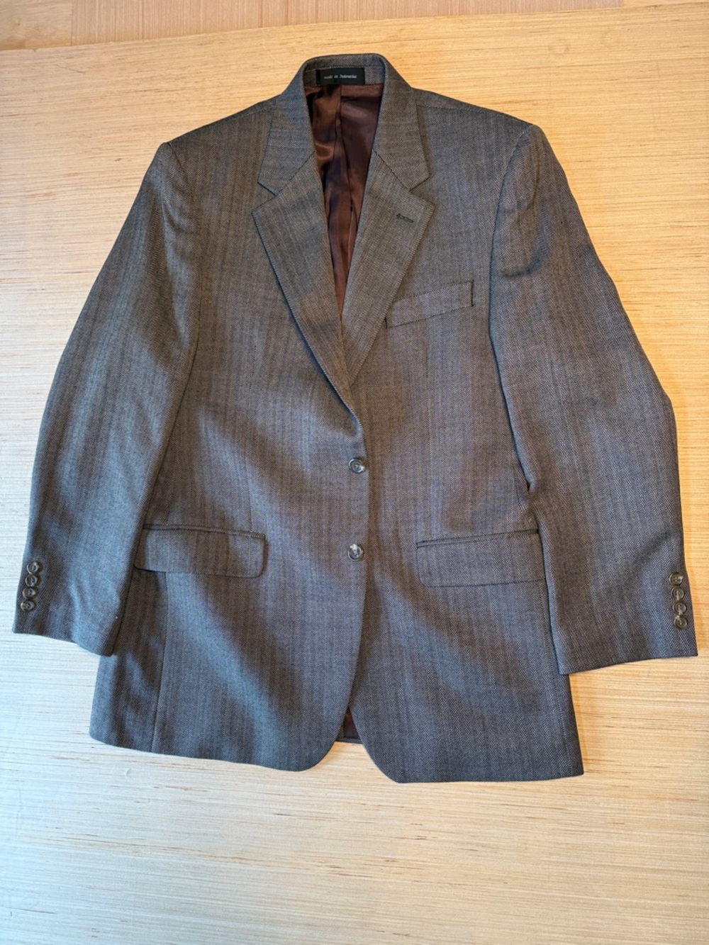 LAUREN Ralph Lauren 100% Wool Grey Herringbone Men's Blazer size 40 R